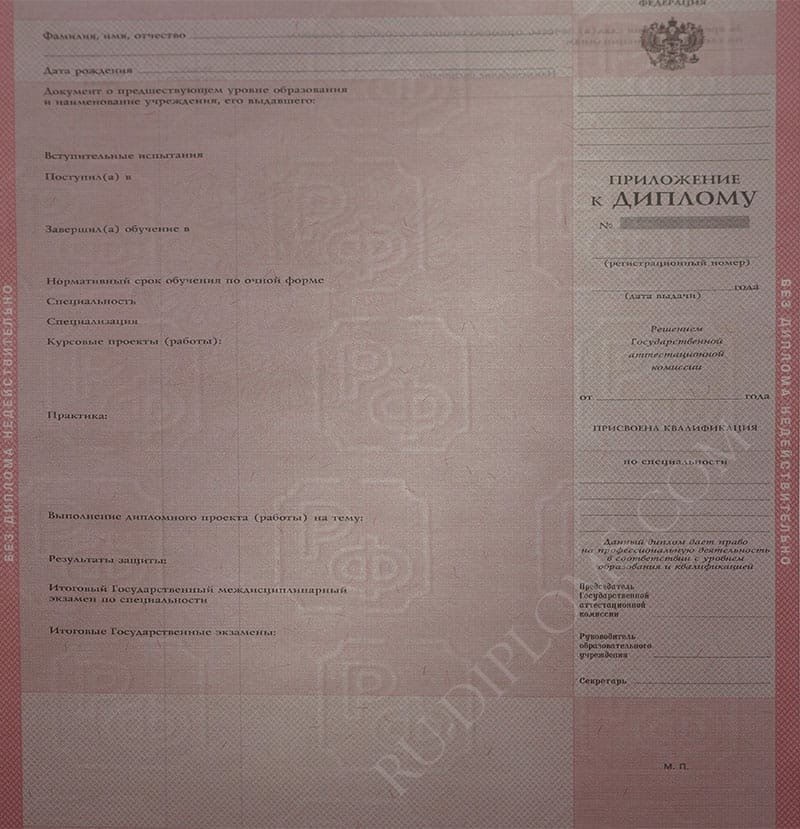 Диплом техникума или колледжа 2004-2006 год 